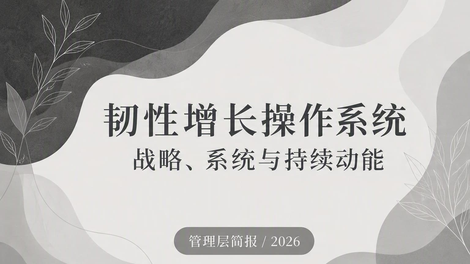 黑白 · 线稿 × 流体 × 画册 模板封面